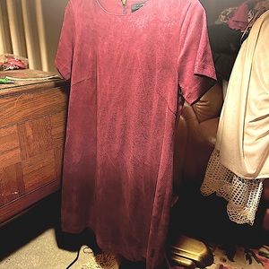 Suede maroon/burgundy dress
